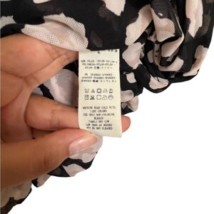Free People Animal Print Mesh MEG’S BLOUSE bubble hem top women’s size x small image 5