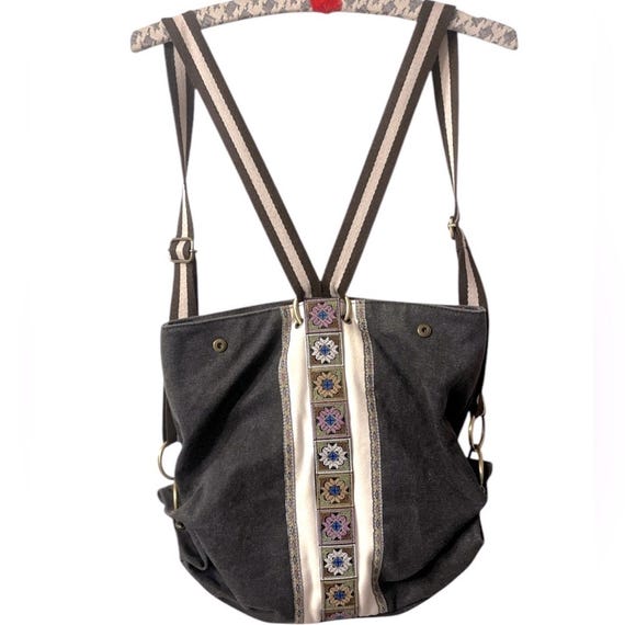 Goodhan Canvas Embroidered Backpack ? NWOT Amazon.com: Goodhan Embroidery Backpack Purse Set, Black  main image 3