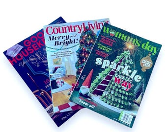 Bundle of 3 Holiday Magazines: Good Housekeeping, Country Living & Women’s Day