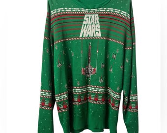 Suéter verde festivo de cuello redondo de Star Wars