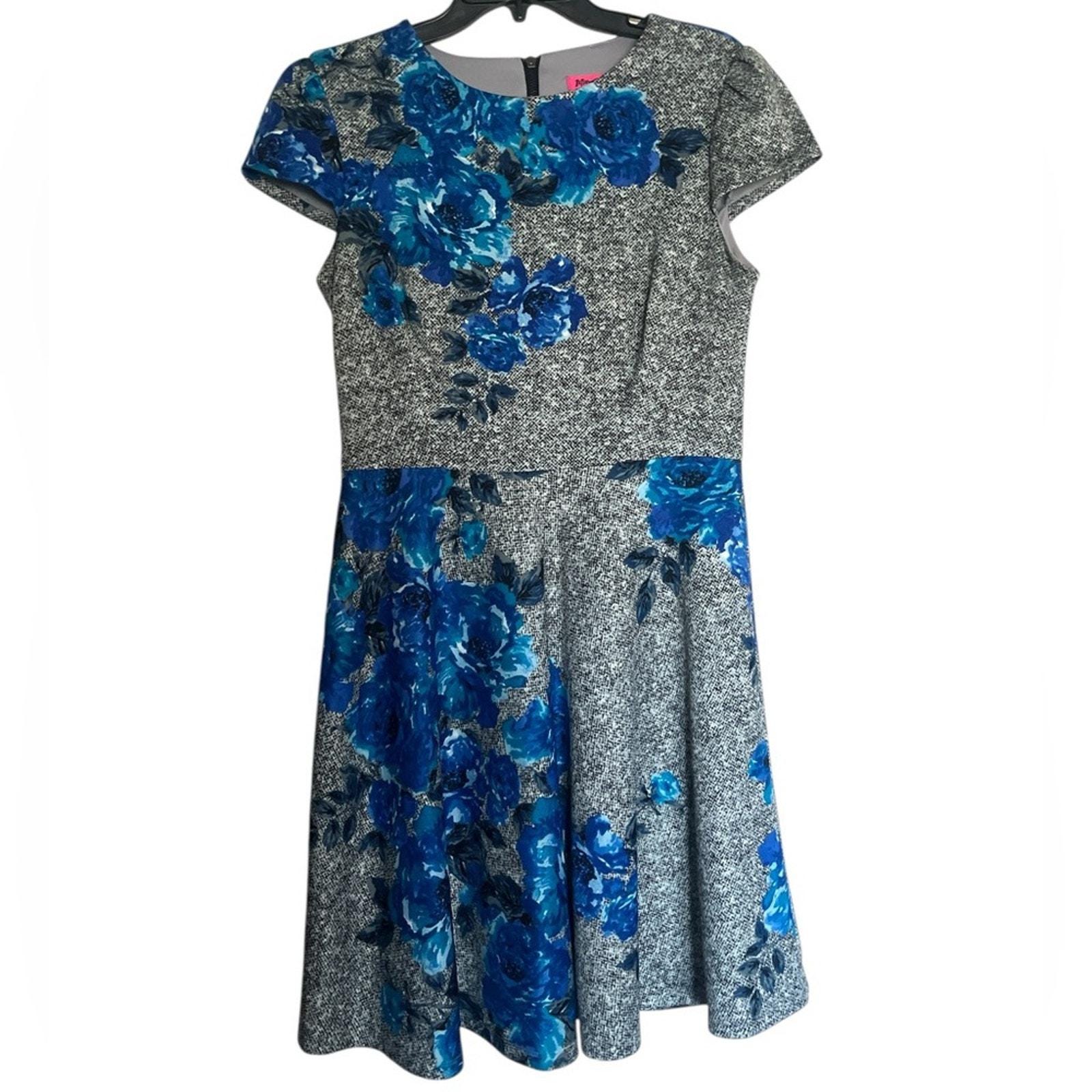 betsey johnson blue floral dress and Gray Mini Women's Size 8 Johnson duke