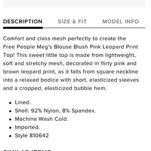 Free People Mesh Megs Blouse pink animal print bubble hem top size xsmall image 3