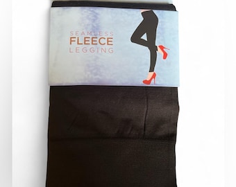 DNLA Sports zwarte naadloze fleece-legging voor dames NWT One Size Fits Most