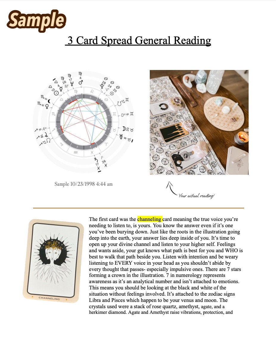 3 Card Spread Tarot Reading - Etsy