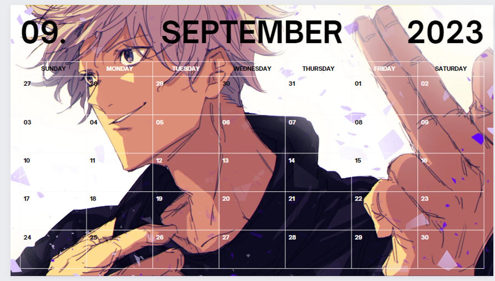 Gojo Satoru Fall & Winter 2023 Calendar Etsy UK
