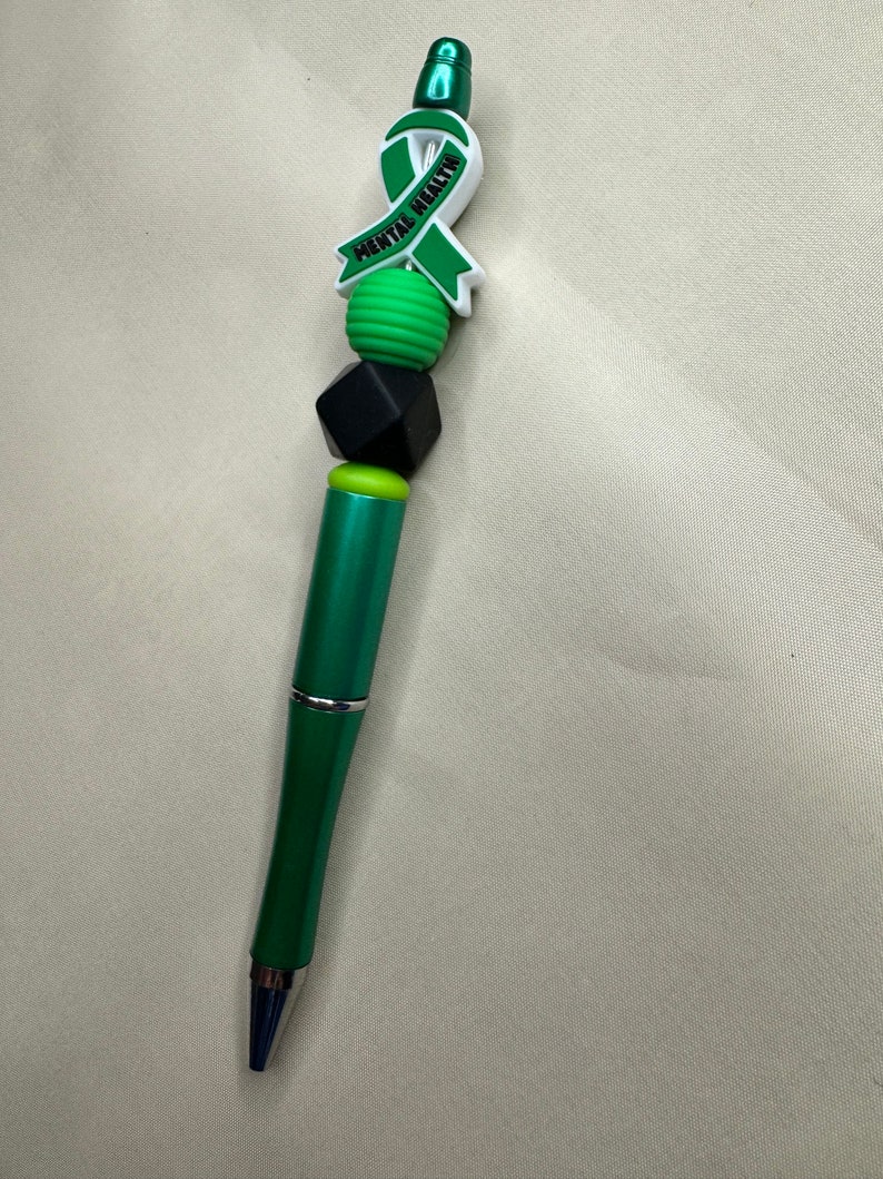 Silicone Bead Twist Ballpoint Pens/dog Mom/cat Mom/ Mental Health/ Nurse Pen/ Nurse/pens/twist
