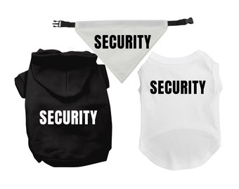 Security Dog Shirt Hoodie or Bandana Pet Sweatshirt T-Shirt for large and small dogs over the collar bandana Dog Clothes