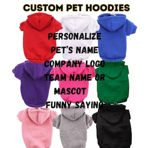 Customizable Pet Hoodie: Create a Unique Look for Your Pet Personalized Dog and Cat Sweatshirt Make your own pet sweater for large and small