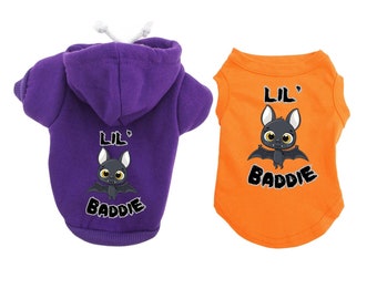 Koszulka dla psa na Halloween „Lil' Baddie” – uroczy, psotny kostium psa, zabawna koszulka dla dużych i małych psów
