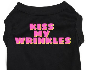 Hunde Shirt 'Kiss My Wrinkles' Lustiges Bulldogge Shirt