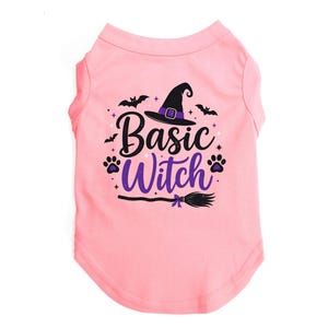 Basic Witch Dog Shirt | Halloween Dog Hoodie | Funny Halloween Pet Clothes | Cute Pet Costume | Small & Large Dog Apparel