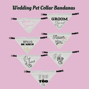Wedding Pet Bandanas for Dogs Bridal party Grooms Man Maid of honor over the Collar Bandanas For large dogs small dogs
