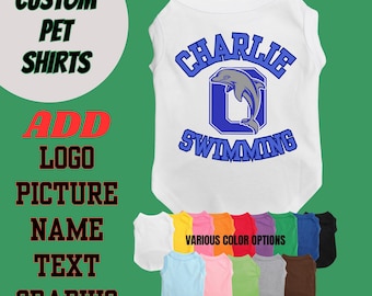 Custom Pet Shirt- Personalized dog shirt - logo - Sports team - Picture - Name -Create your own unique Dog T-Shirt for small and large dogs