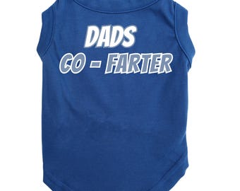 Chemise pour chien fête des pères « Dads Co-Farter » Chemise drôle pour animaux de compagnie pour la fête des pères pour petits et grands chiens - cadeau de fête des pères pour chien et papa