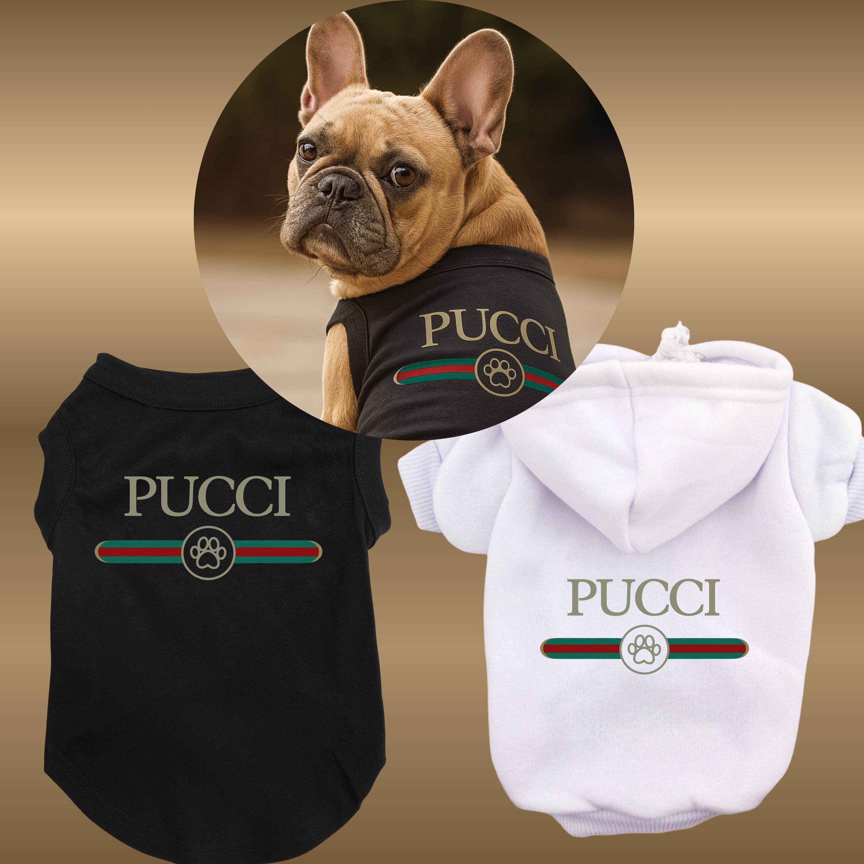 Designer Dog Hoodie or Shirt "Pucci" Fun trendy Cozy Pet Sweater or T Shirt for large and small dogs new puppy Gift - dog mom gift