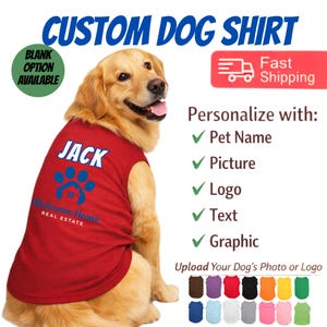 Camiseta personalizada para mascotas: Crea un look único para tu mascota - Camiseta personalizada para perros - Logotipos, gráficos, imágenes, texto, nombre del perro para perros grandes y pequeños