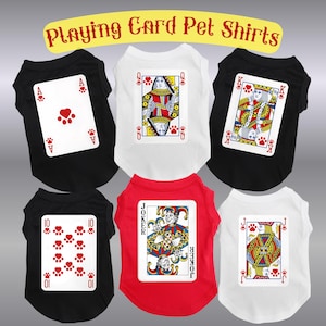 Playing Card Dog Shirts – Halloween Costume for Pets | Matching Group Outfit | King, Queen, Joker, Ace, any card - for large or small dogs