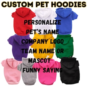 Customizable Pet Hoodie: Create a Unique Look for Your Pet Personalized Dog and Cat Sweatshirt Make your own pet sweater for large and small
