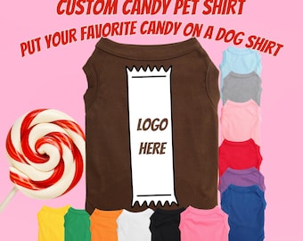 Benutzerdefinierte Süßigkeits-Hundehemd - Halloween-Haustierkostüm - Valentinstage - Ostern Outfit fügen Sie Ihre Lieblings-Süßigkeiten-kleine und große Haustiere hinzu Passendes Hundekostüm