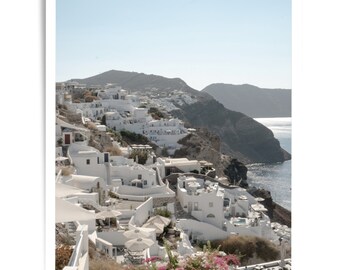 Santorini Village Print, Santorini, Greece, Large Wall Art, Home Decor, Digital Download, Greece Photography