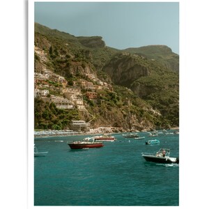 Amalfi Coast Boat Print, Positano, Italy, Large Wall Art, Home Decor, Digital Download, Italy Photography