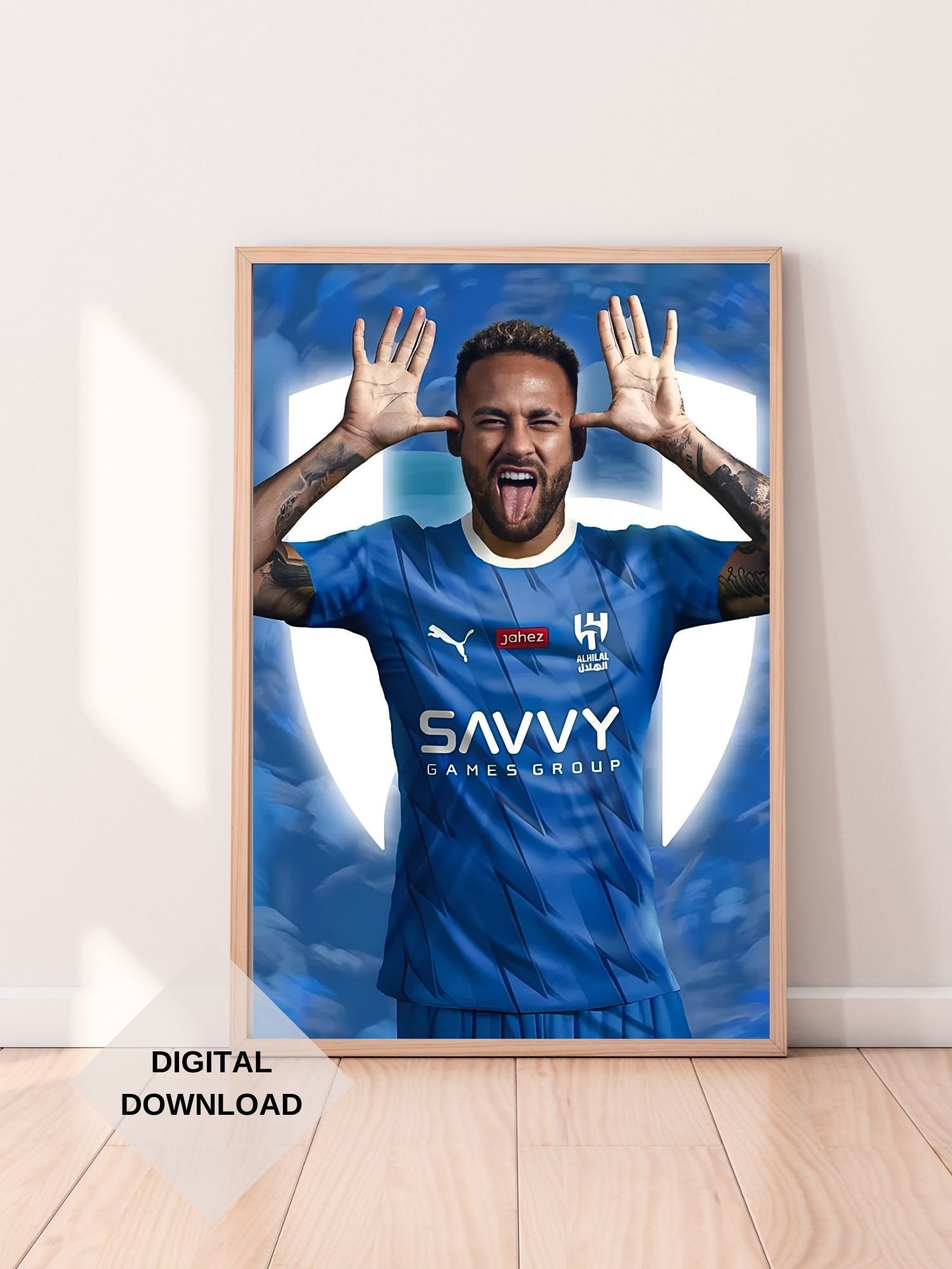 Neymar Al Hilal Poster, Wall Art, Digital Download, Print