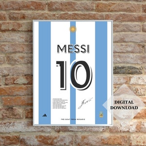 Messi Poster, Lionel Messi Argentina Jersey, Printable Wall Art