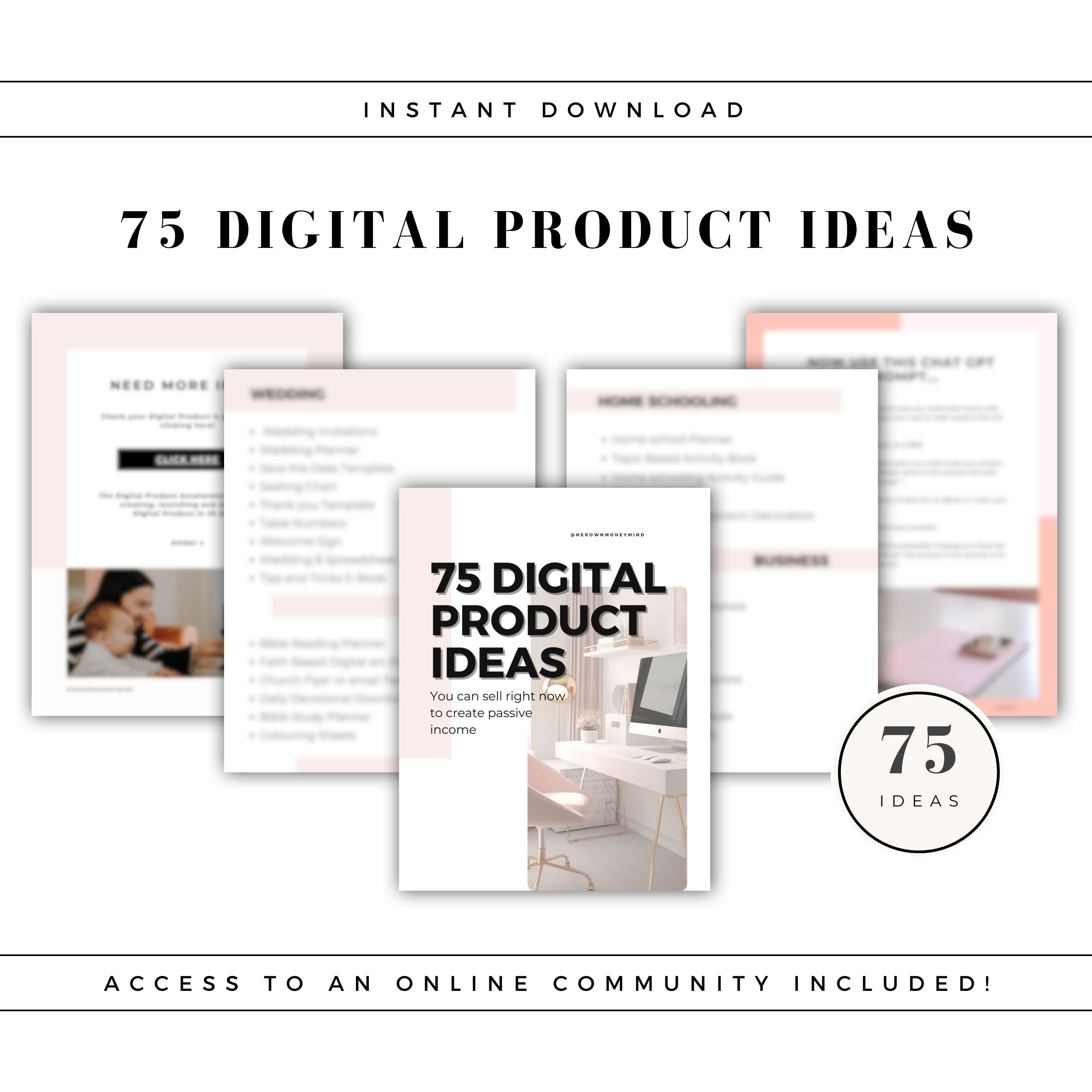 75 Digital Product Idea Guide for Building Passive Income Ideas AI for ...