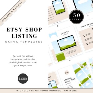 Etsy Shop Listing Templates Canva Digital Product Store Thumbnail Template