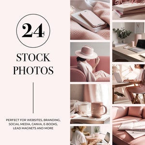 Pink Home Office Stock Photo Bundle Work from Home Mom Styled Stock Photos  24 Lifestyle Images