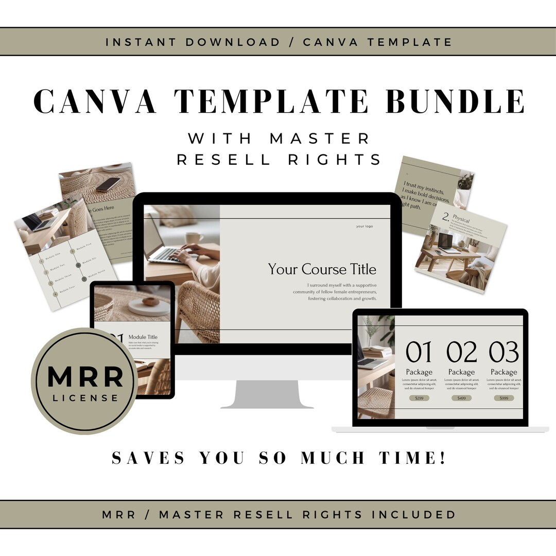 Canva Template MRR Product Bundle to Resell IG Posts, Slide Deck, Ebook ...