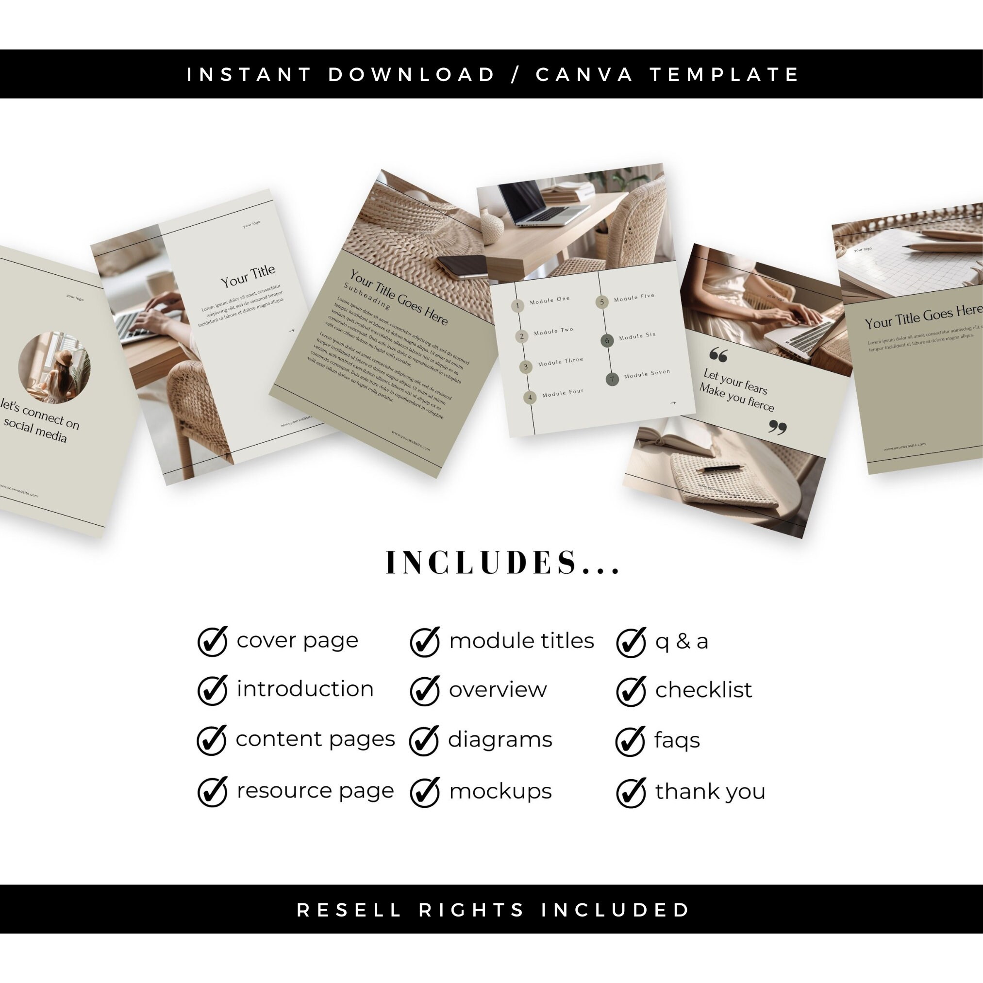 Canva Template MRR Product Bundle to Resell IG Posts, Slide Deck, Ebook ...