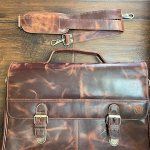 Handcrafted Leather Laptop Bag: Classic Briefcase for Rugged Professionals