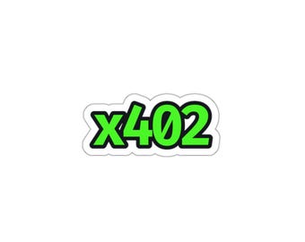 Pegatina troquelada x402, forma de letra recortada, cero tachado verde terminal, pegatina de vinilo para portátil