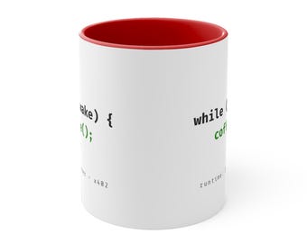 Taza While Awake Coffee Loop - Taza con código de programador, regalo divertido para desarrolladores, 325 ml