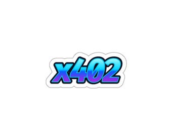 Pegatina troquelada x402 Futurista Cromada, Letras Cibernéticas Degradadas, Vinilo para Portátil