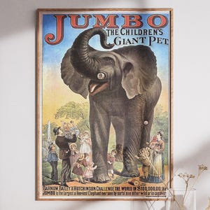 Circus Poster &quot;Jumbo the giant elephant&quot;