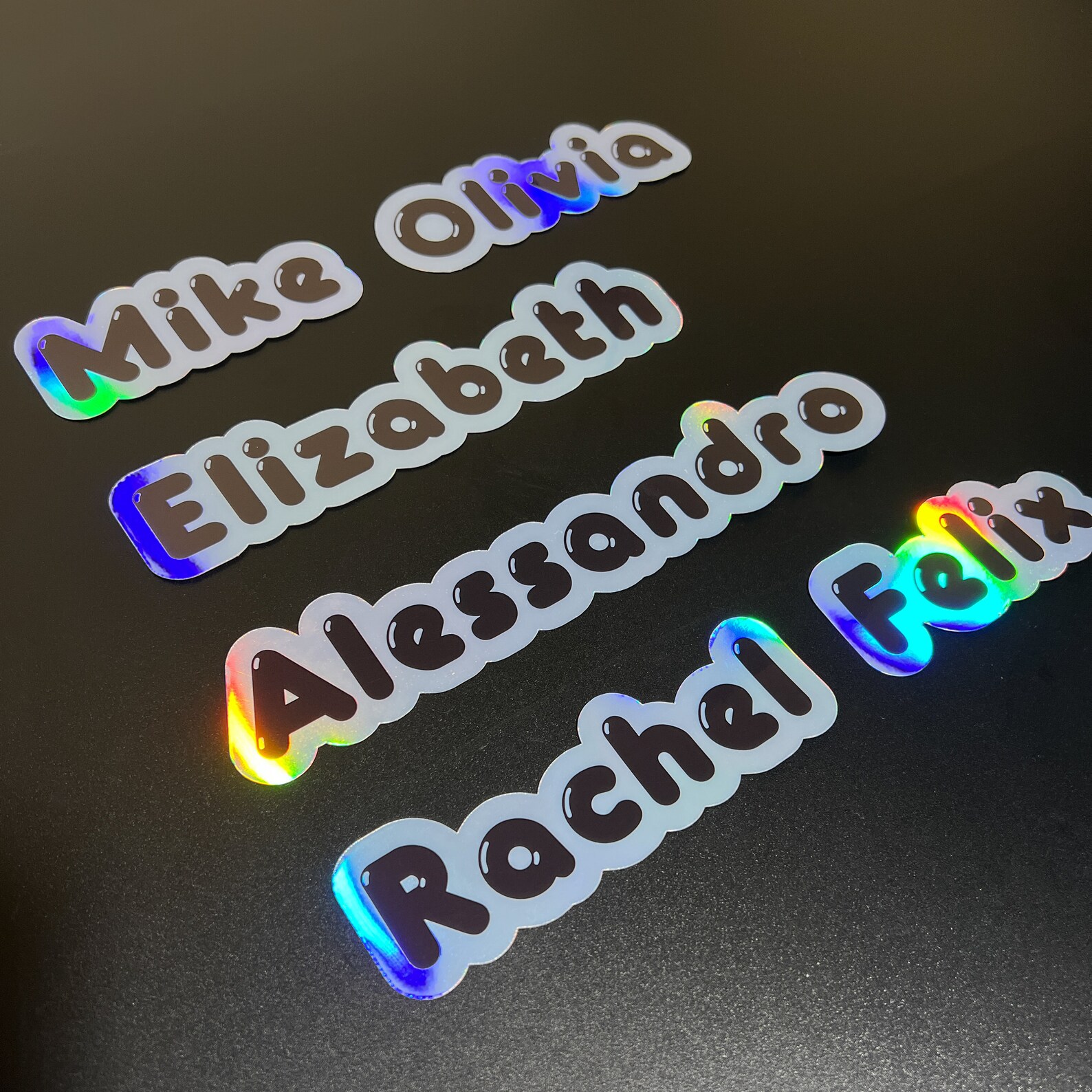 Custom Holographic Name Sticker Personalized Text Sticker Etsy