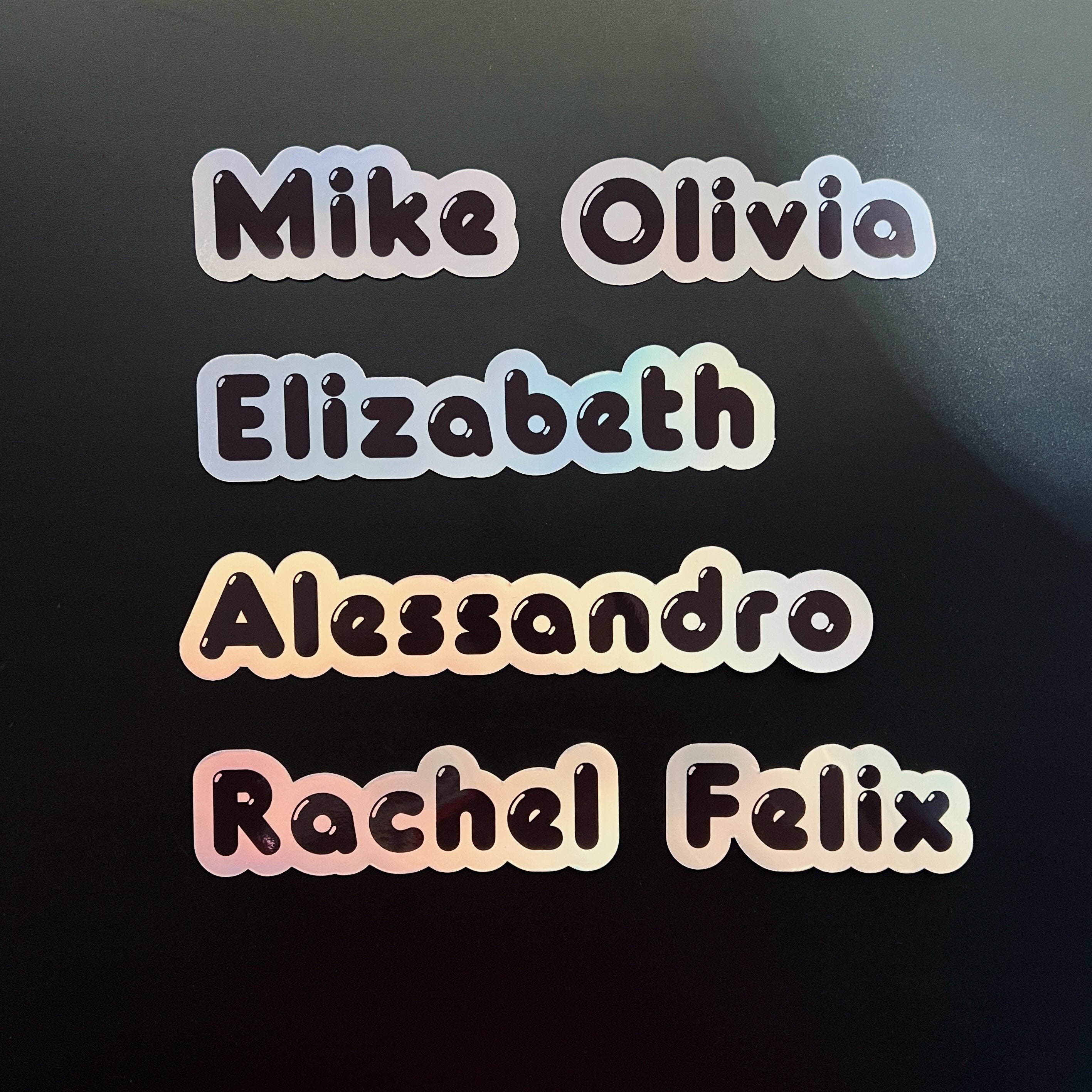 Custom Holographic Name Sticker Personalized Text Sticker Etsy
