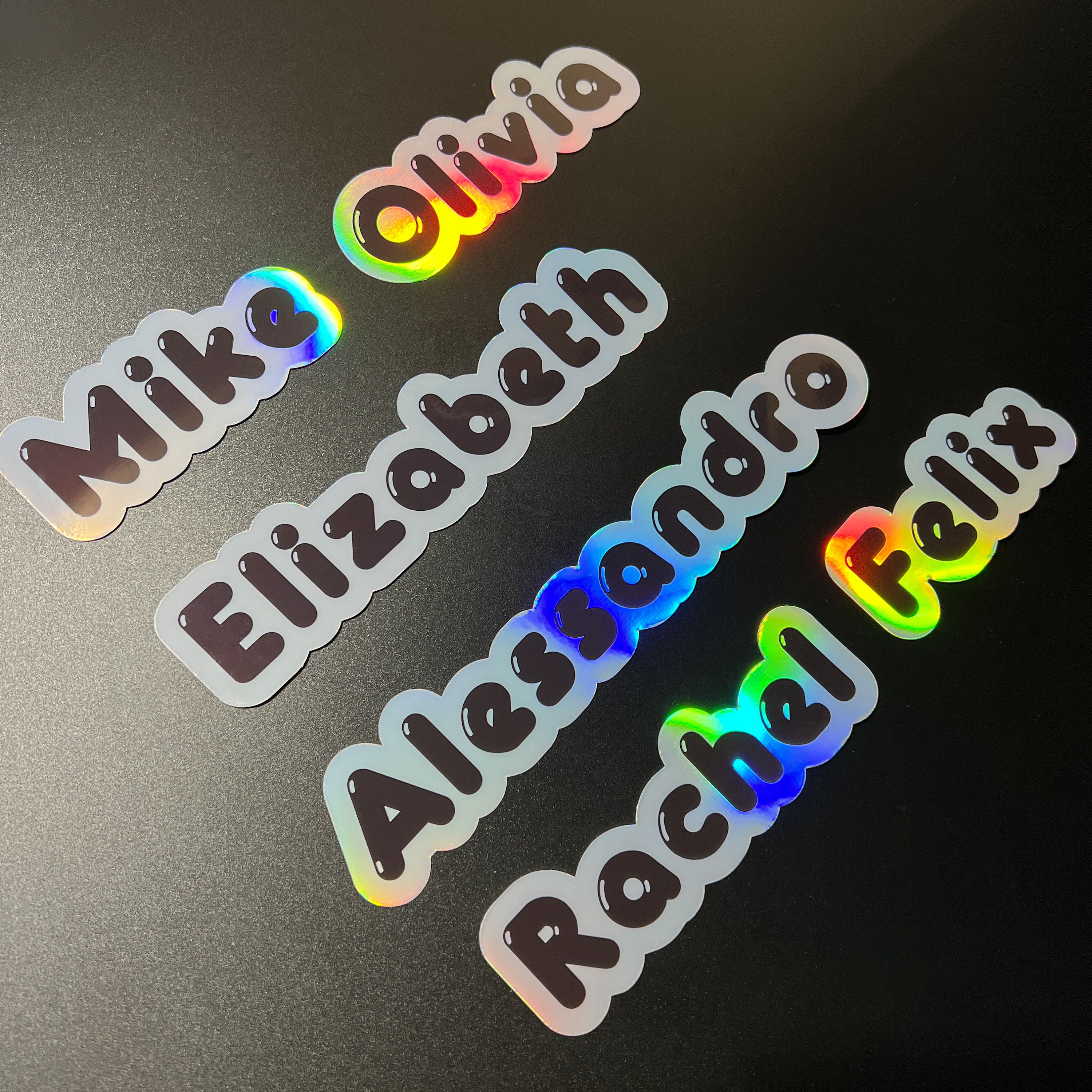 Custom Holographic Name Sticker Personalized Text Sticker Etsy