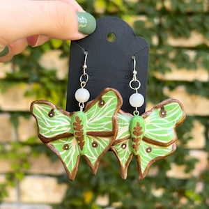 Luna moth earrings