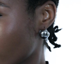 Minimalist Stainless Steel Ball Hoop Earrings: Hypoallergenic C-Shaped Hoops