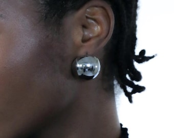Titanium Steel Dome Stud Earrings: Hypoallergenic Chunky Ball Earrings