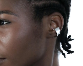 Matte Sterling Silver Ear Cuff: Minimalist Non-Pierced Wrap