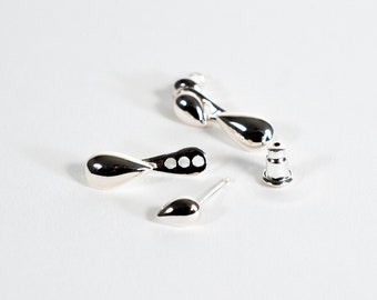 Detachable Water Drop Teardrop Earrings, Geometric Earrings, Modern Earrings, Minimalist Earrings, Unique Stud Earrings, Abstract Earrings.