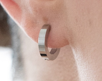 Minimalist Stainless Steel Huggie Hoop Earrings: Hypoallergenic Silver