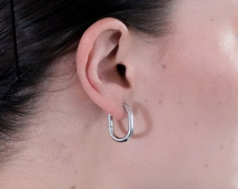 Geometric Stainless Steel Hoop Earrings: Hypoallergenic U-Shape