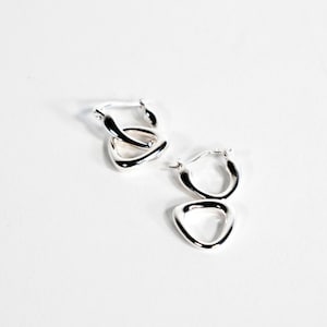 S925 Silver Dangle Drop Earrings: Detachable Curb Chain Hoops