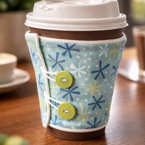 Handmade Cotton Coffee Cup Wrap - Reusable Insulated Sleeve