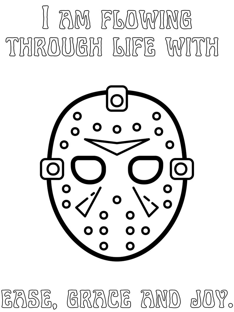 Halloween Coloring Pages Affirmations Etsy